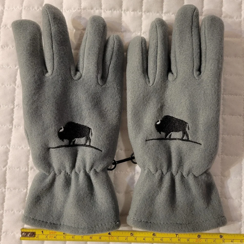 Winter Grey Bison Buffalo Soft Gloves Gorpcore Granola Normcore Rustic‎ Western